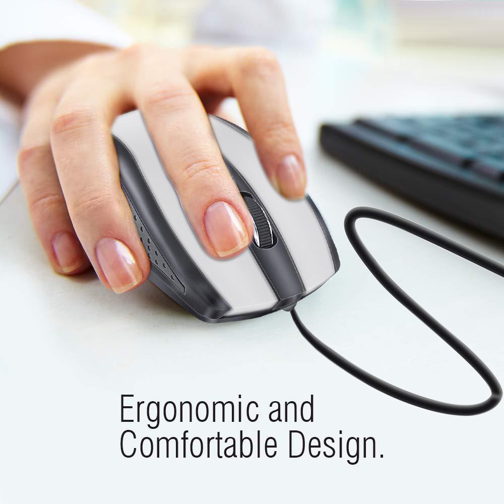 1423 Wired Mouse for Laptop and Desktop Computer PC With Faster Response Time (Silver) - SkyShopy 1423 Wired Mouse for Laptop and Desktop Computer PC With Faster Response Time (Silver) - SkyShopy